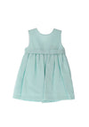 Sardon Girl Bow and Stripe Sleeveless Dress, Green