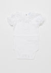 Sardon Baby Girls Frill Bodysuit, White