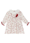 Sardon Baby Girl Floral Dress, White & Red