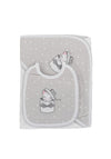 Sardon Baby Cat Towel and Bib Gift Set, Grey