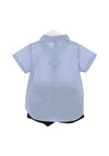 Sardon Boy Stripped Shirt & Short Set, Blue & Navy