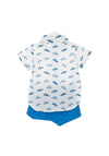 Sardon Boy Car Print Shirt & Short Set, Blue