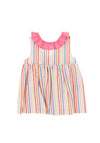 Sardon Girl Striped Bow Dress, Multi