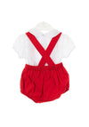 Sardon Baby Dungaree Two-Piece Set Red & White