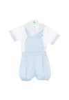 Sardon Boy Dotty Dungaree & Shirt Set, Blue