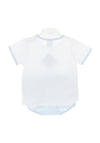 Sardon Boy Gingham Teddy Bear T-Shirt & Short Set, Blue & White
