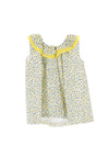 Sardon Girl Petal Print A-Line Dress, Lemon
