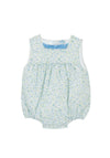 Sardon Girl Petal Print Romper, Blue & Green