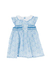 Sardon Girl Petal Print A-Line Dress, Blue
