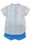 Sardon Baby Boys Gingham Shirt and Shorts Set, Multi