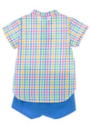 Sardon Baby Boys Gingham Shirt and Shorts Set, Multi