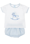 Sardon Baby Boys Rocking Horse Top and Shorts Set, Blue