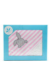 Sardon Baby Girls Bunny Bib and Towel Set, Pink