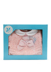Sardon Baby Girls Knit Top Bottoms and Hat Set, Pink