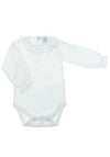 Sardon Baby Girls Frill Collar Long Sleeve Bodysuit, White