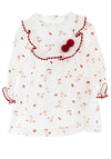 Sardon Baby Bunny Print Long Sleeve Dress, White
