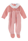 Sardon Baby Knitted Lace Detail Bodysuit, Blush Pink