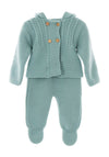 Sardon Baby Knitted Long Sleeve Jacket and Bottoms Set, Teal