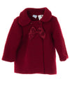 Sardon Baby Knitted Bow Jacket With Bonnet, Red
