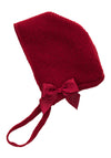 Sardon Baby Knitted Bow Jacket With Bonnet, Red