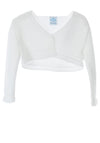Sardon Baby Girls Single Button Knit Bolero Cardigan, White