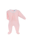 Sardon Baby Girl Star Print Frill Collar Bodysuit, Pink