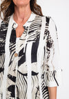 Ever Sassy Printed Long Linen Jacket, Sandstorm