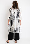 Ever Sassy Printed Long Linen Jacket, Sandstorm
