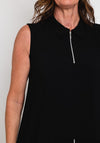 Ever Sassy Zipped Sleeveless Top, Black