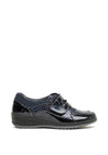 Suave Lynne Patent Leather Velcro Strap Comfort Shoes, Navy