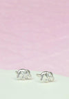 POM Elephant Earrings, Silver