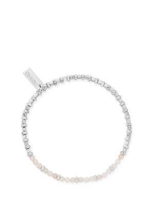 ChloBo Rose Quartz Sparkle Cube Bracelet, Silver