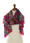 The Serafina Collection Satin Paisley Print Scarf, Pink