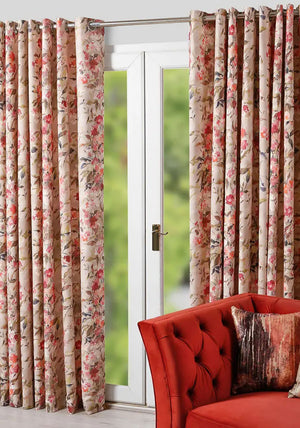 Scatter Box Eve Eyelet 75x90 Curtains Fully Lined, Rose