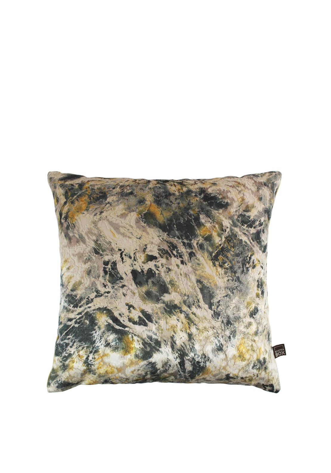 Scatter box aristo 43 x 43 cushion green ochre mcelhinneys