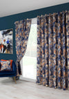 Scatterbox Aria Eyelet Ready Fully Lined 75x90 Curtains, Blue & Orange