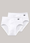 Schiesser Men's 2 Pack Cotton Sport Slip Briefs, White