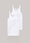 Schiesser Men's 2 Pack Cotton Vest, White