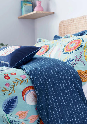 Scion Living Jackfruit & Beanstalk Duvet Cover Set, Sky Multi