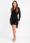 Second Female Shine On Sequin Wrap Dress, Black