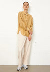 Second Female Narcis Ruched Sleeve Shirt, Gold