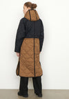 Second Female Prudence Quilted Long Coat, Black Multi