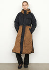 Second Female Prudence Quilted Long Coat, Black Multi