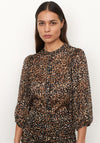 Second Female Erna Leopard Print Shirt, Burnt Olive