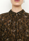 Second Female Simone Ditsy Floral Blouse, Burnt Olive