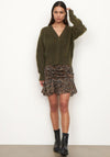 Second Female Erna Leopard Print Skirt, Burnt Olive