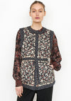 Second Female Annie Floral Print Quilted Waistcoat, Black Multi