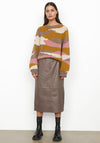 Second Female Francie Leather Midi Skirt, Taupe