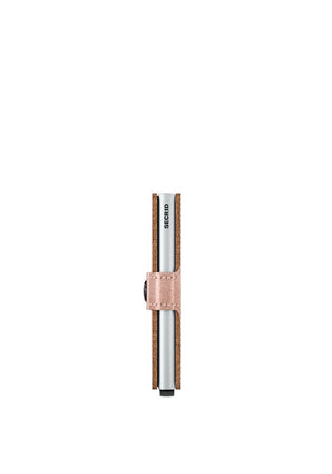 Secrid Leather Mini Wallet, Metallic Rose