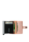 Secrid Leather Mini Wallet, Metallic Rose